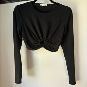 Urban Outfitters Black Ring Detail Crop Top